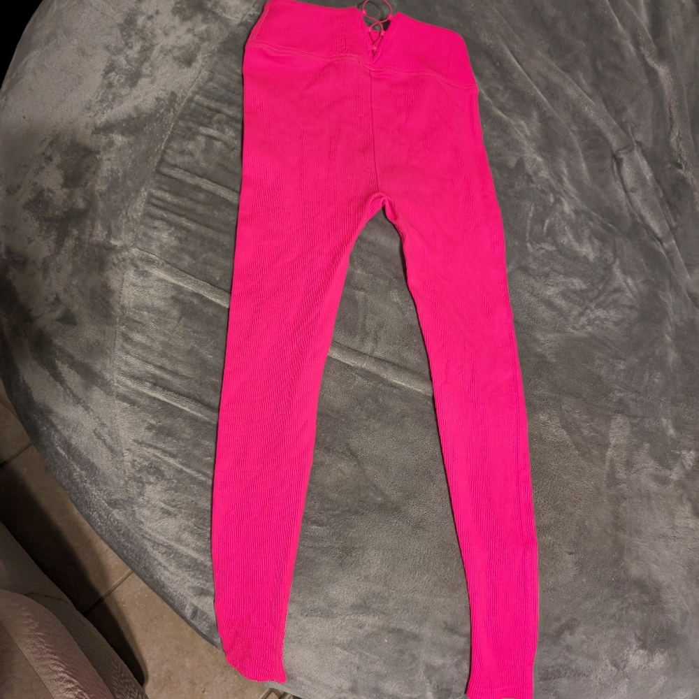 Fashion Nova Hot pink ribbed leggings